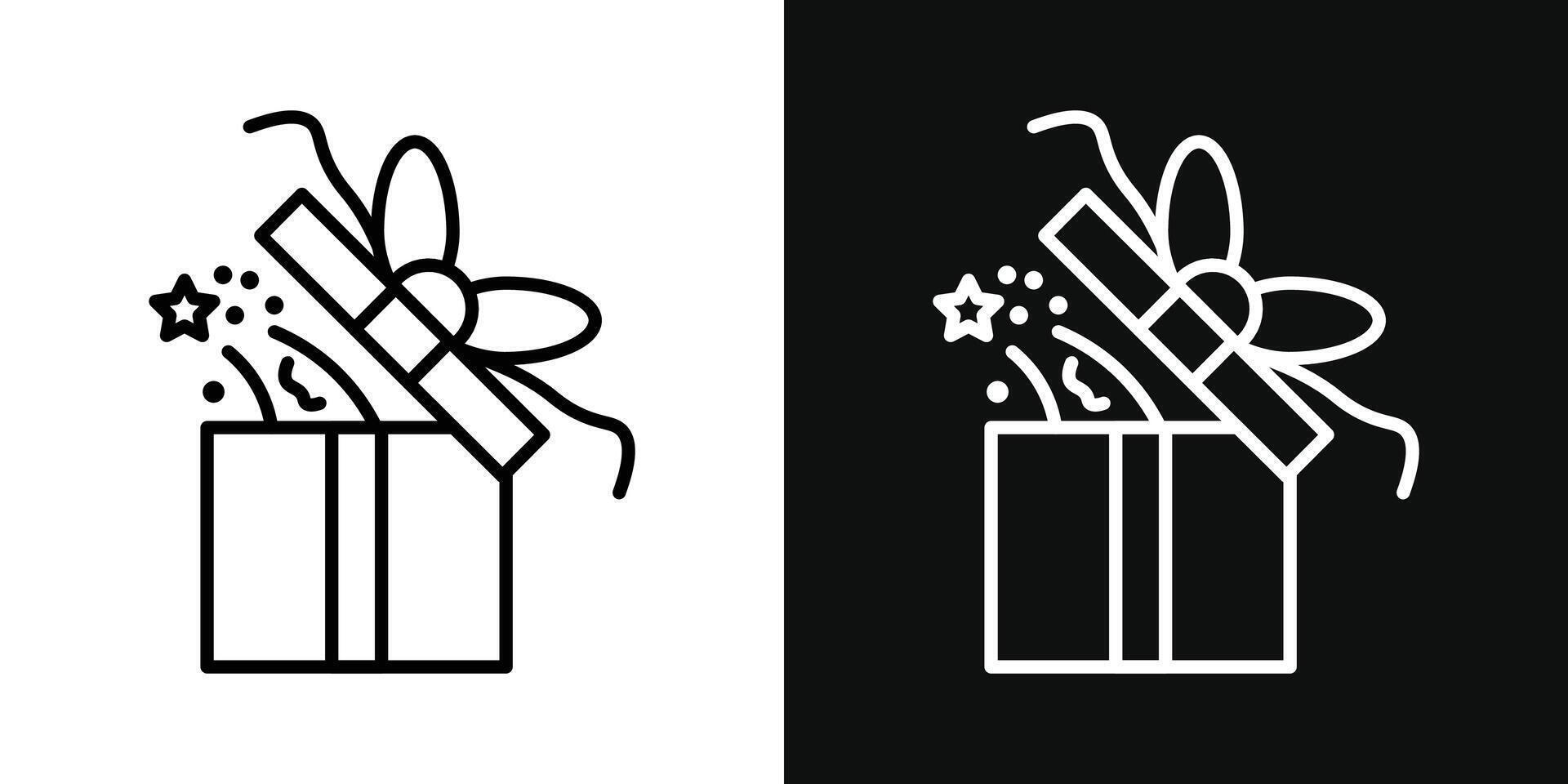 Open gift box icon vector