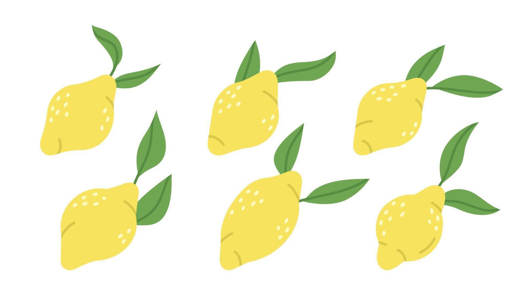garabatear limón frutas Fresco amarillo agrios, vitamina C agrio gusto frutas mano dibujado agrios frutas dibujos animados vector ilustración íconos conjunto