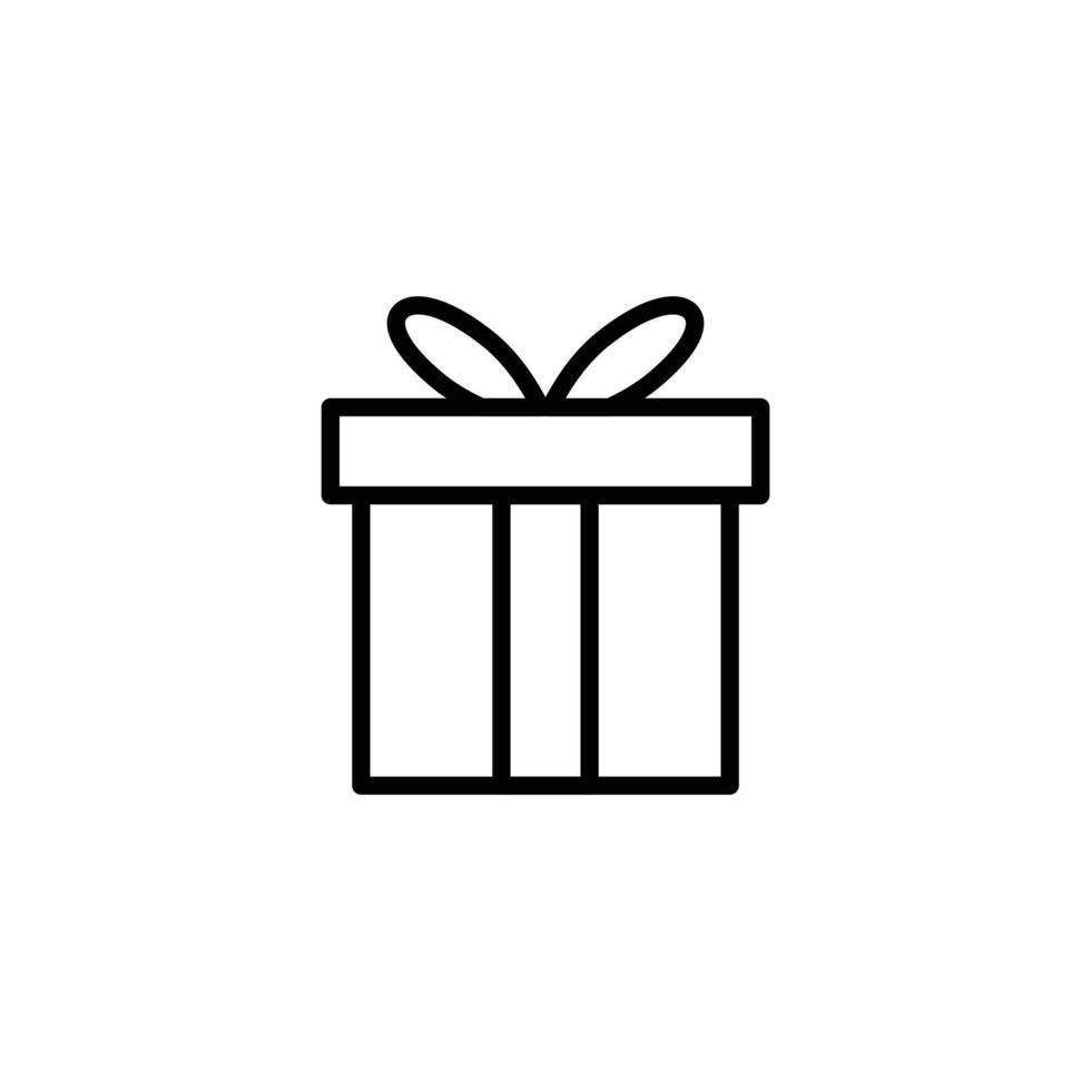 Gift box with ribbon icon vector