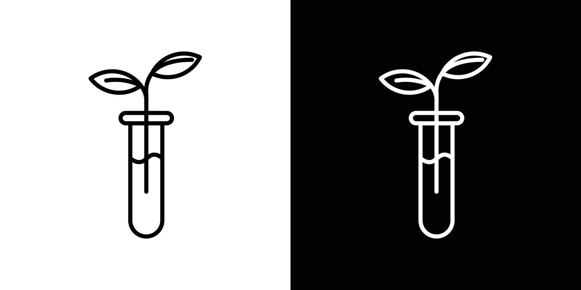 Test tube with plant icon vector