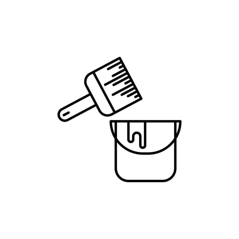 Paint bucket and paint brush icon vector