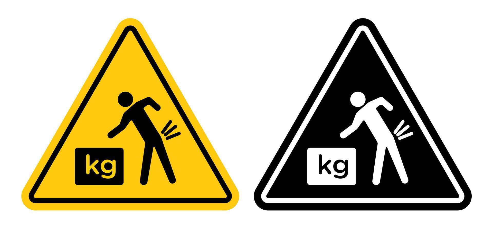 Warning heavy object sign vector