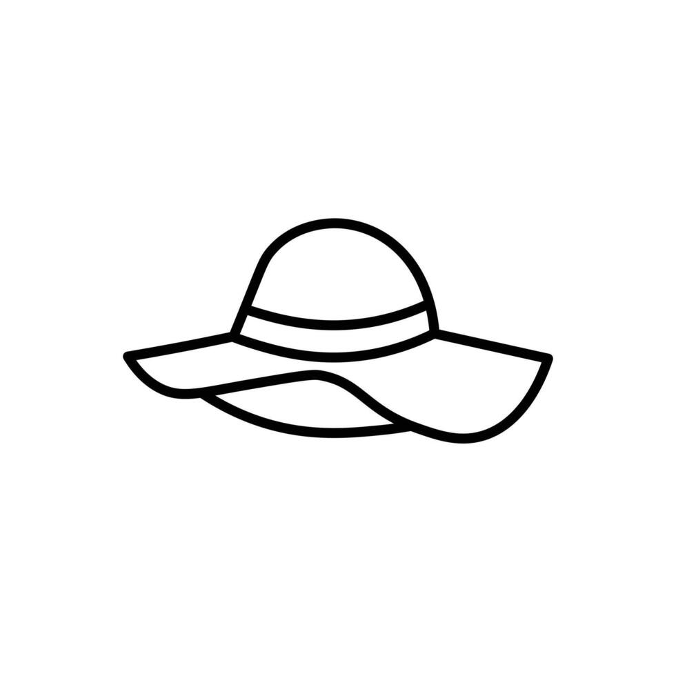 icono de sombrero de mujer vector