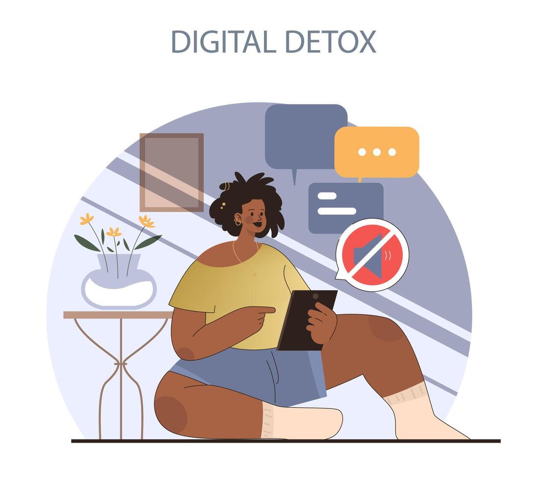 Digital Detox concept. vector