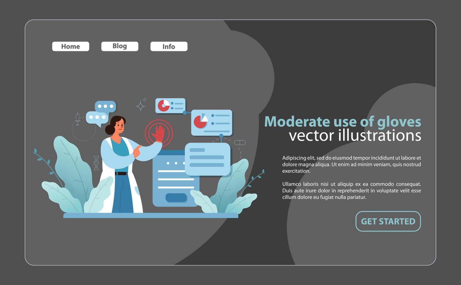 Moderate use of gloves. A visual guide on the balanced use of gloves. vector