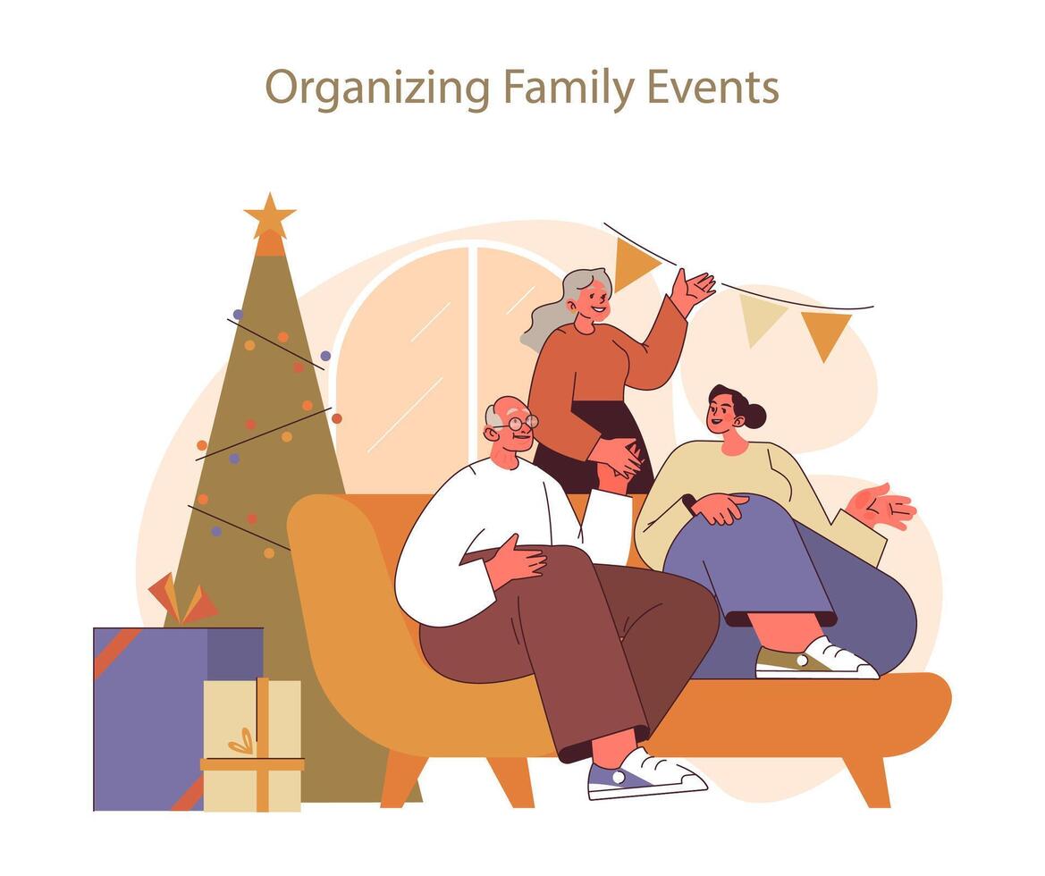 Organizing family events concept. vector