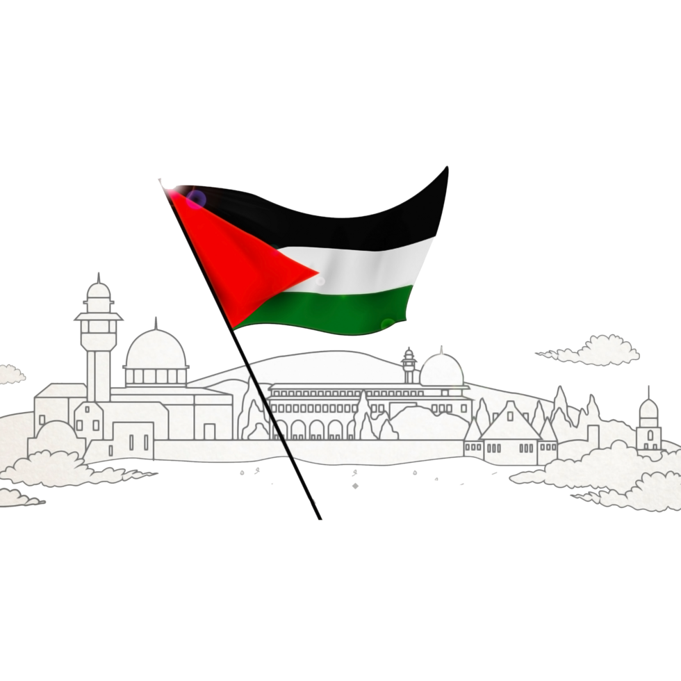 Palestine drapeau avec religieux les monuments png