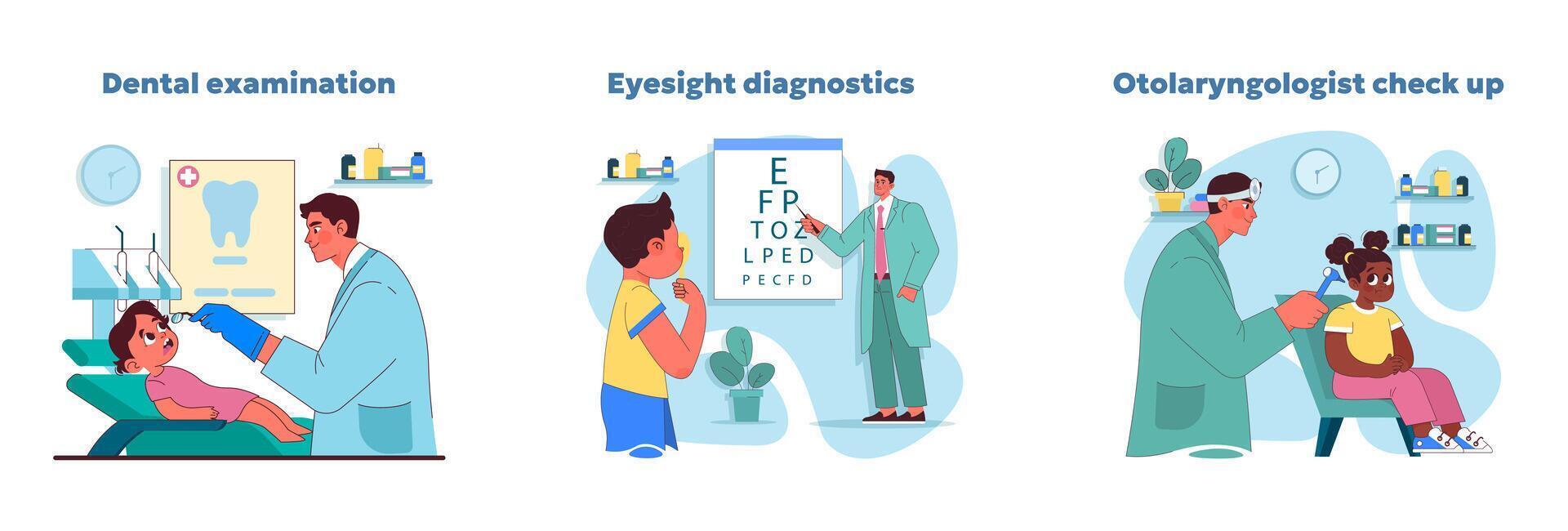 Health evaluation set. Vector illustration