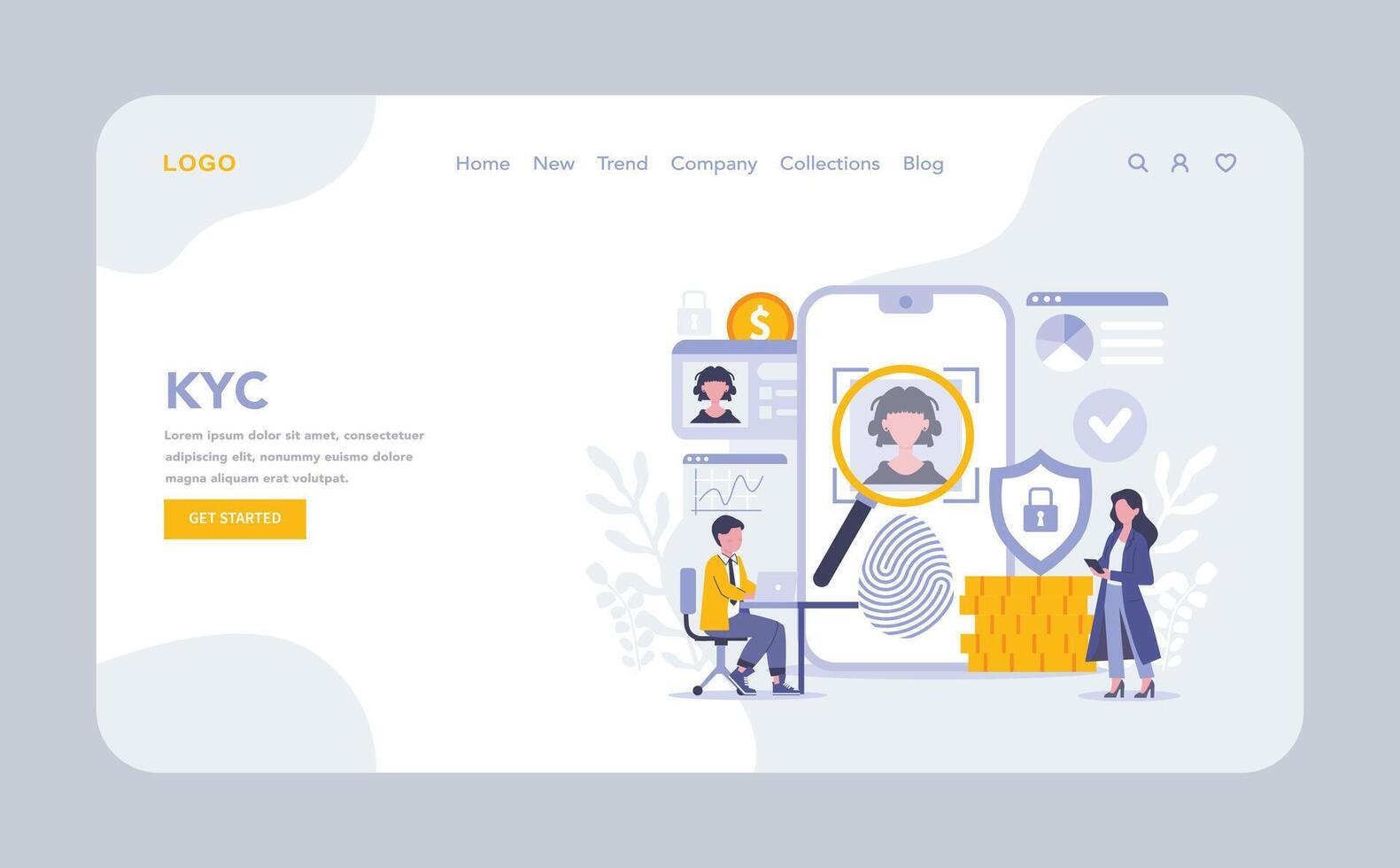 KYC concept. Flat vector illustration.