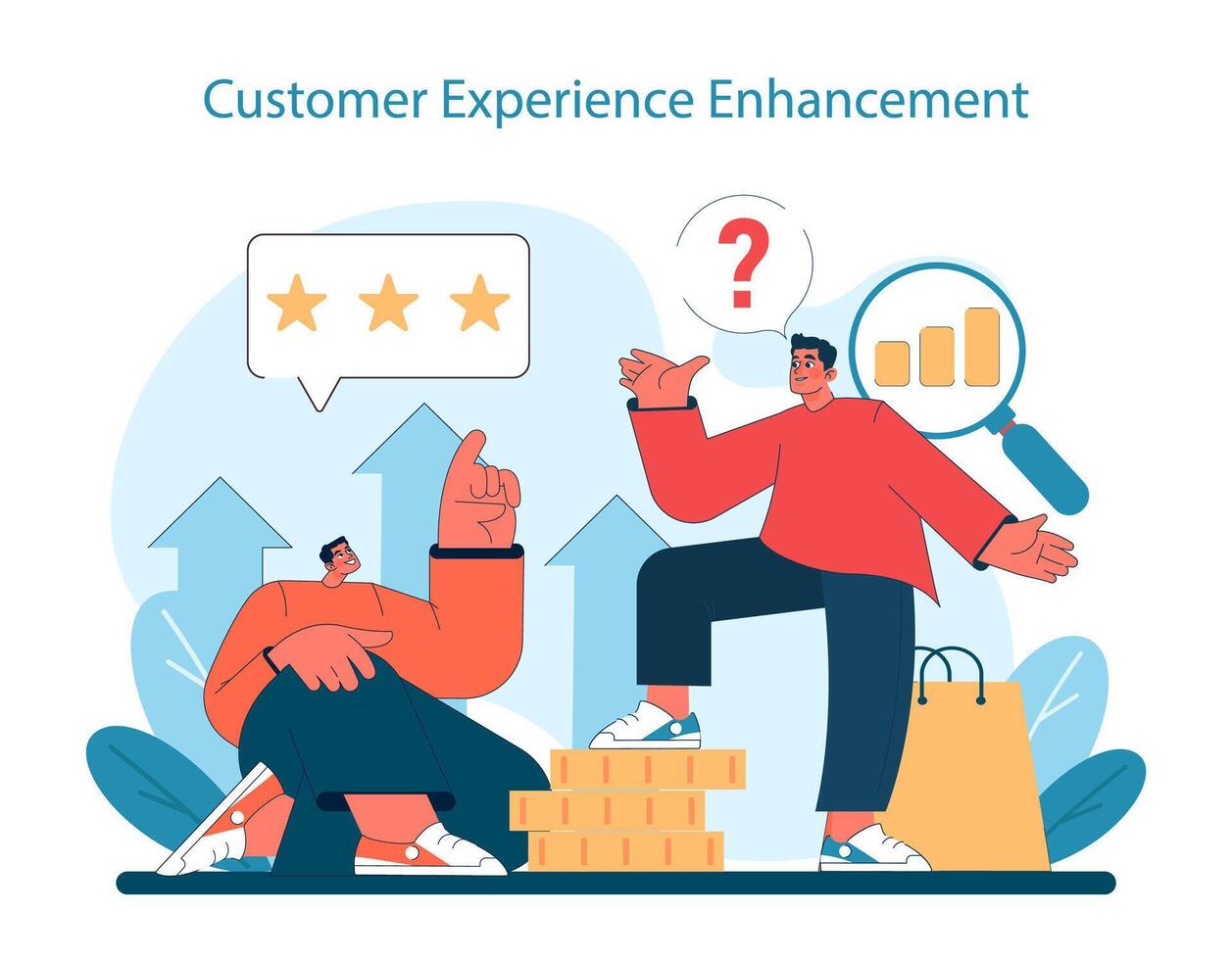 Marketing 5.0 concept. Captivating illustration of enhancing vector