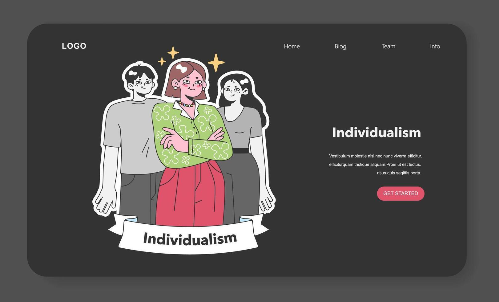 Celebration of individualism with a diverse group upholding their unique vector