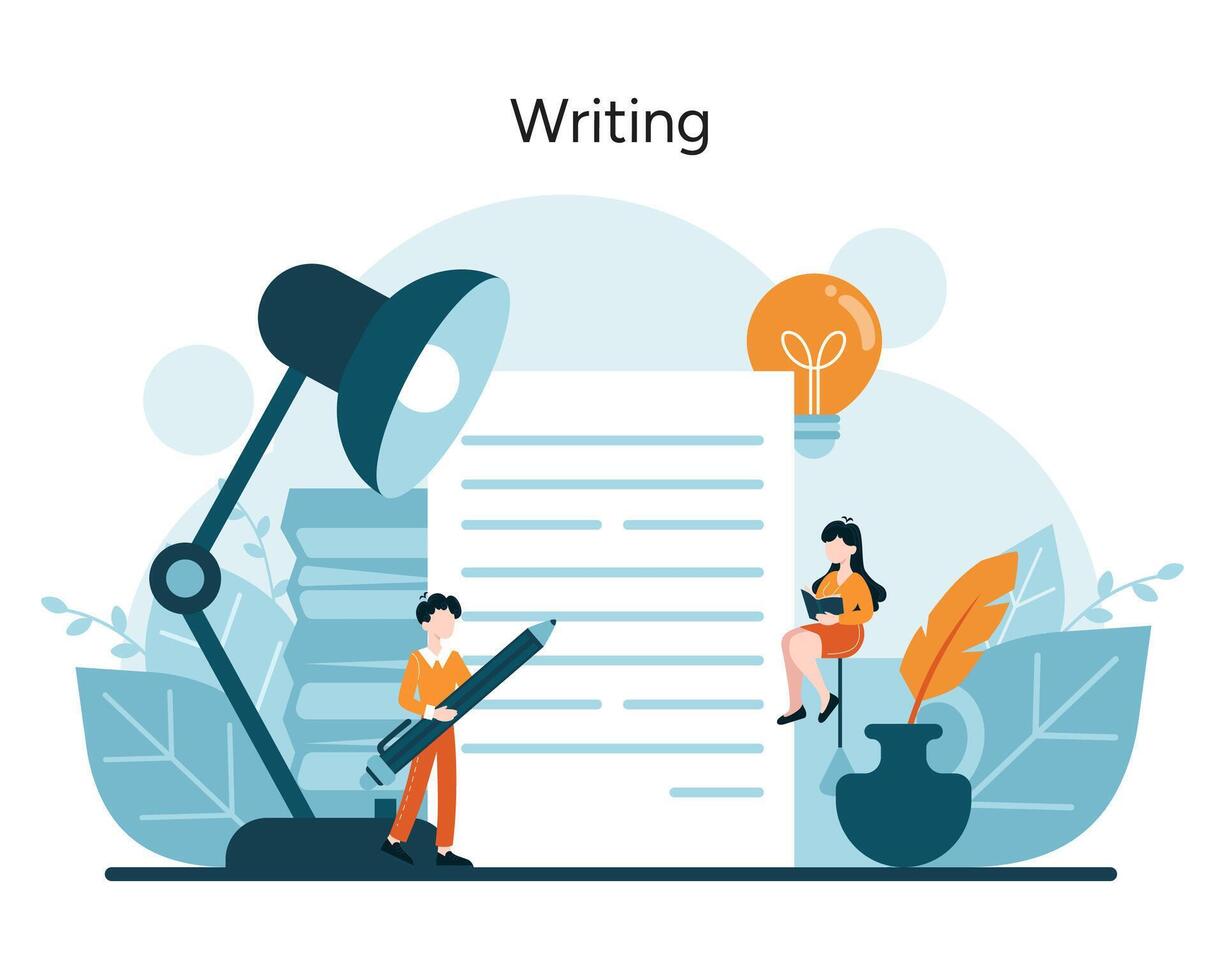 A creative burst illuminates the writer's path vector