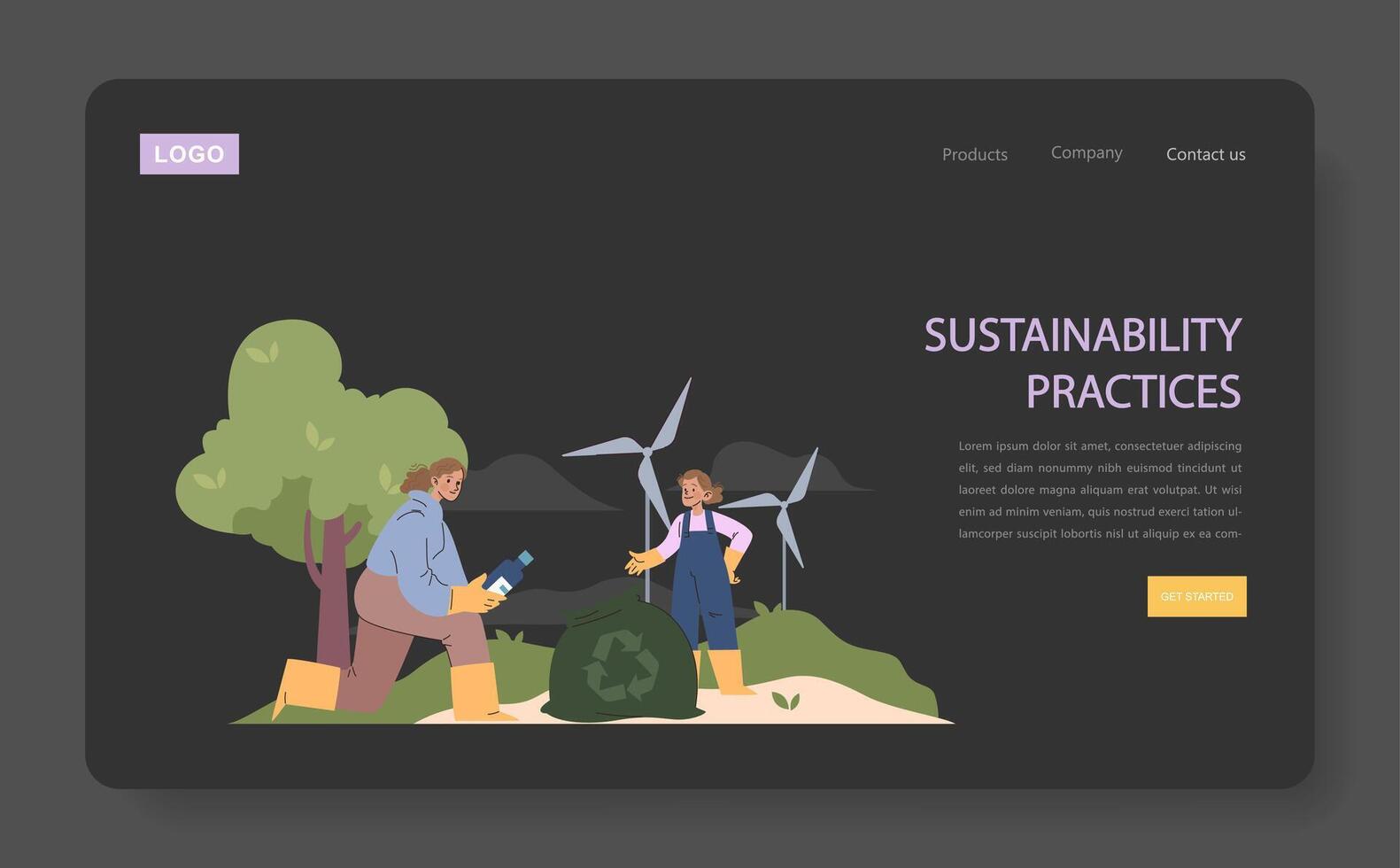 Sustainability Practices concept. vector