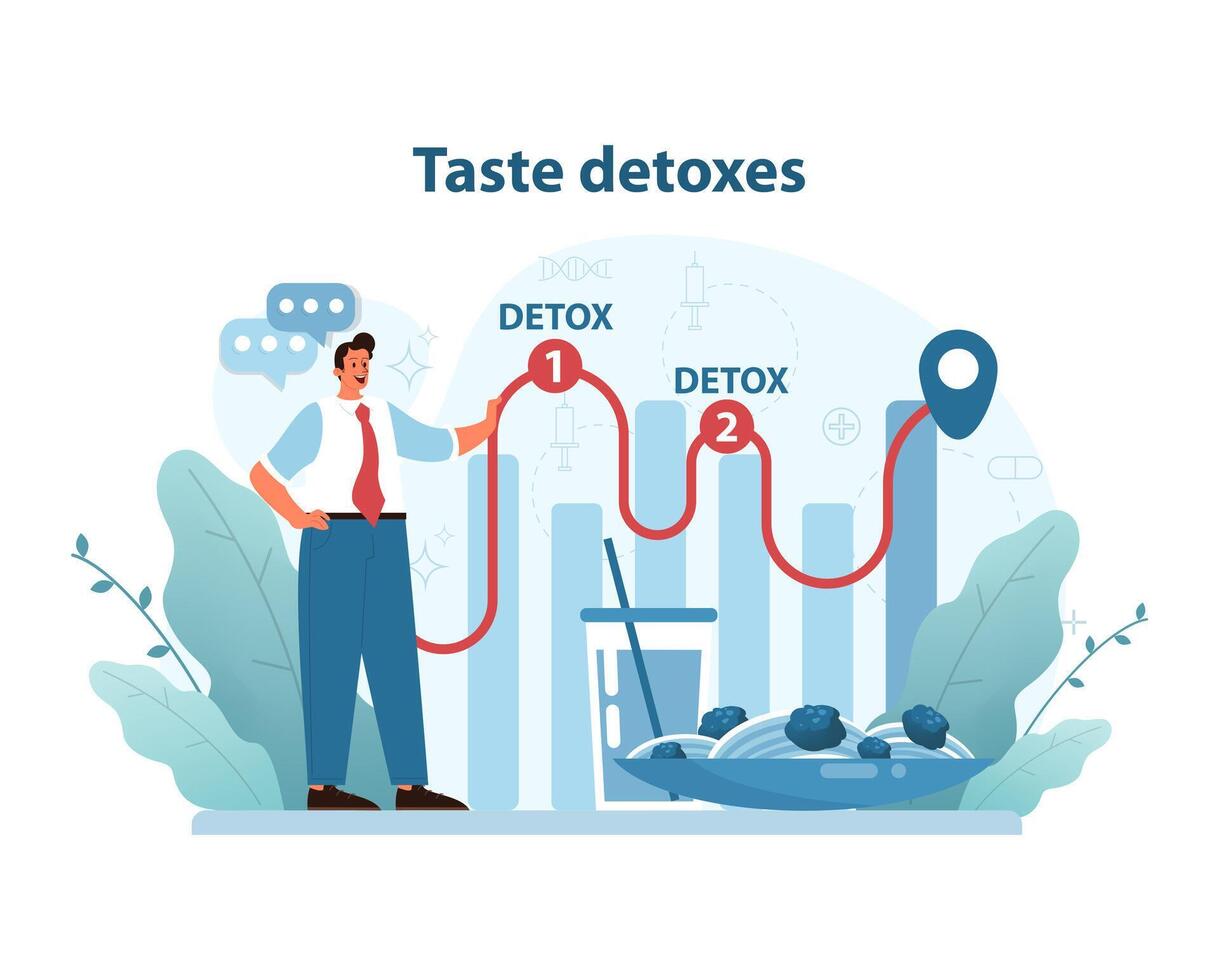 Taste Detox Concept. A visual representation of taste detoxification methods for enhancing. vector