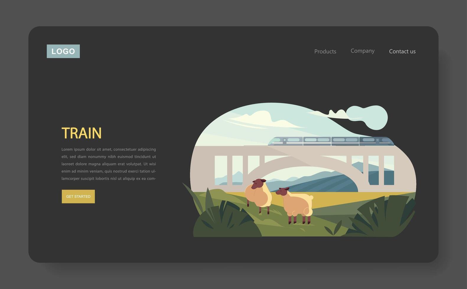 Travelling by Train vector
