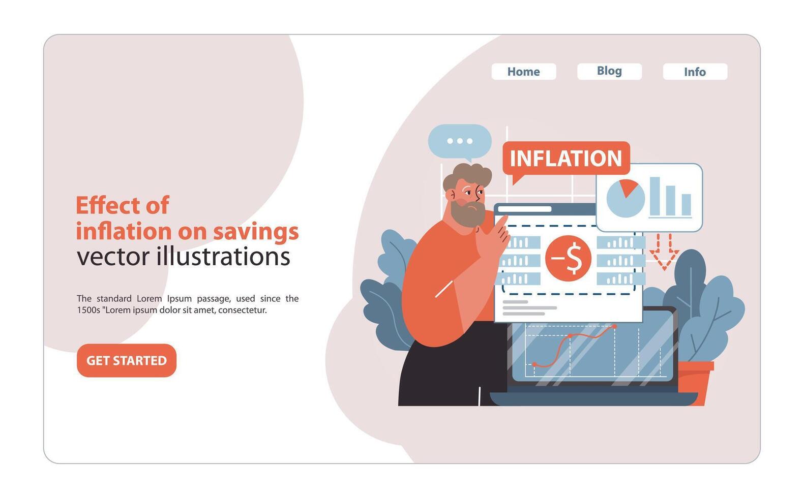 inflación impacto concepto. vector
