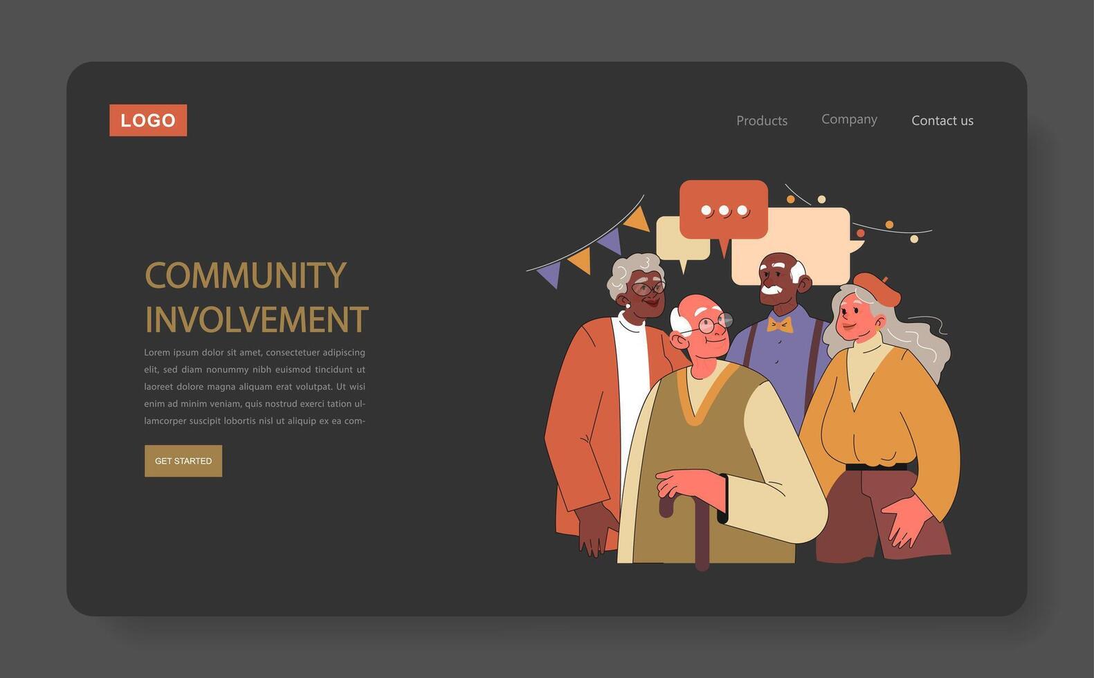 Community involvement concept. vector