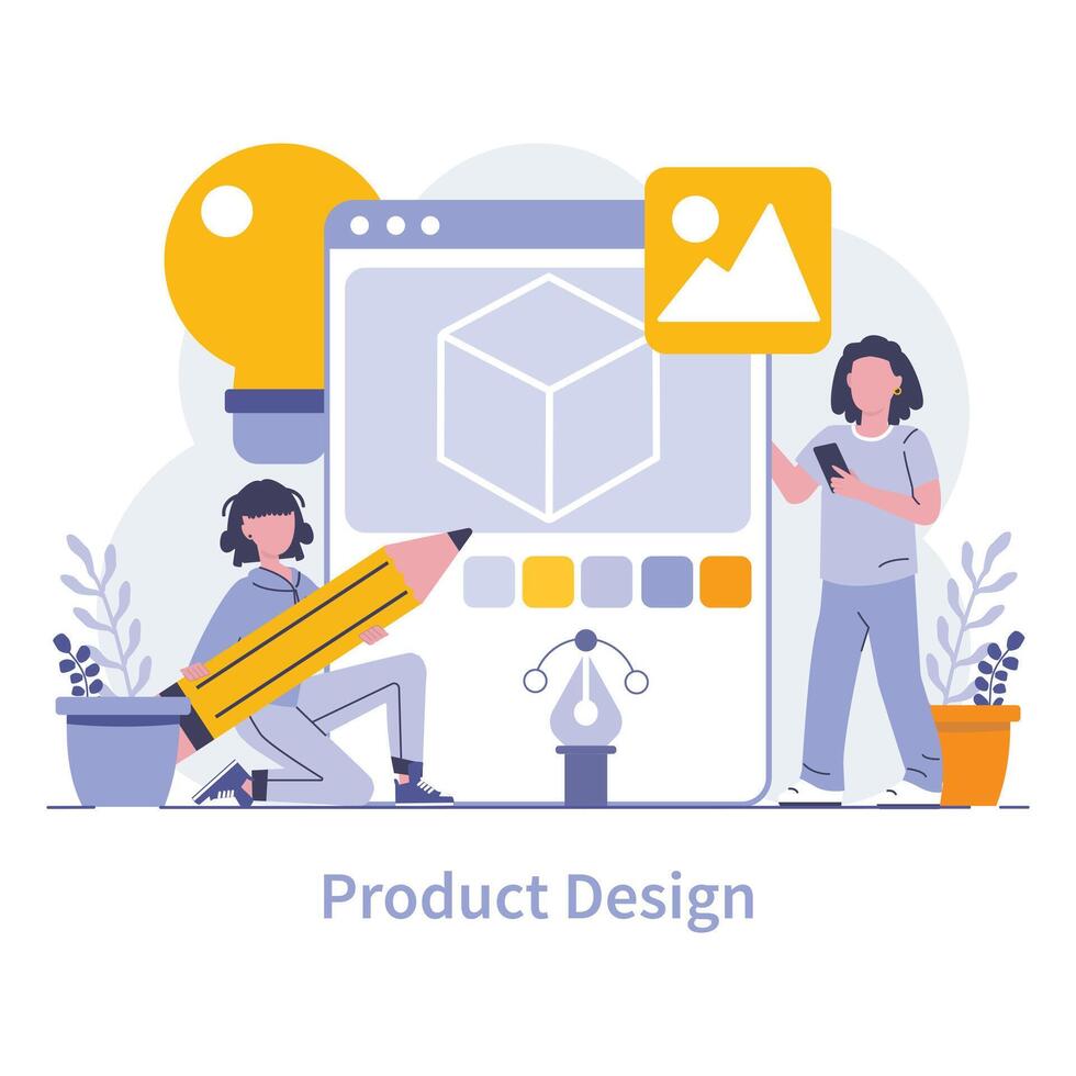 Product development concept. Flat vector illustration.