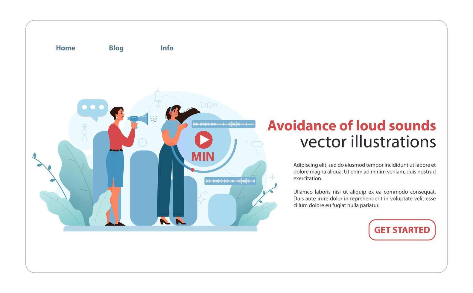 Noise Reduction Concept. An instructive vector illustration showing individuals managing sound.