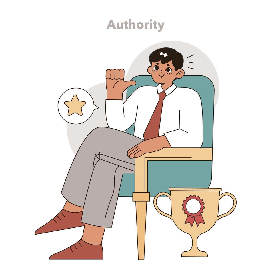 Authority in Task Delegation concept. Vector illustration.
