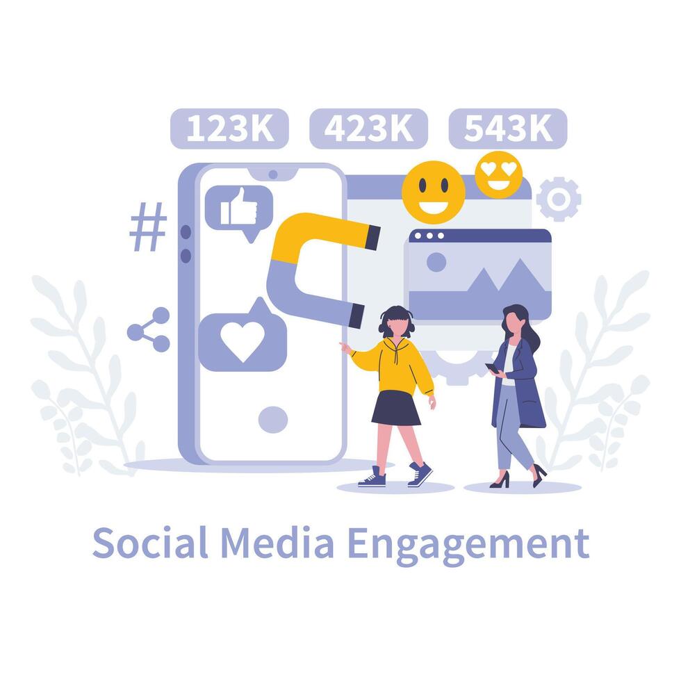 Customer Interaction in marketing concept. Flat vector illustration