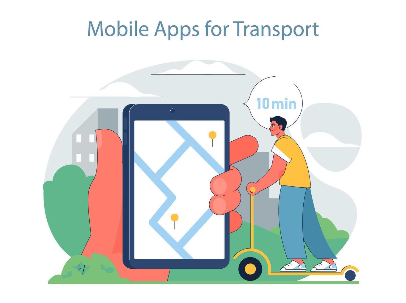 Mobile Apps for Transport concept. vector