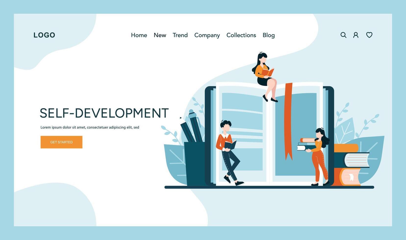 Immersed in knowledge, individuals engage with literature vector