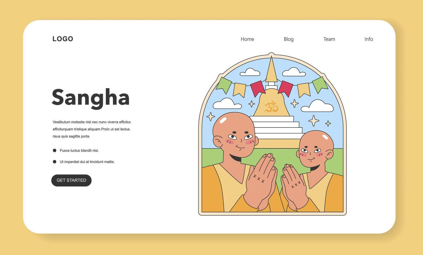 Sangha community illustration. Flat vector illustration