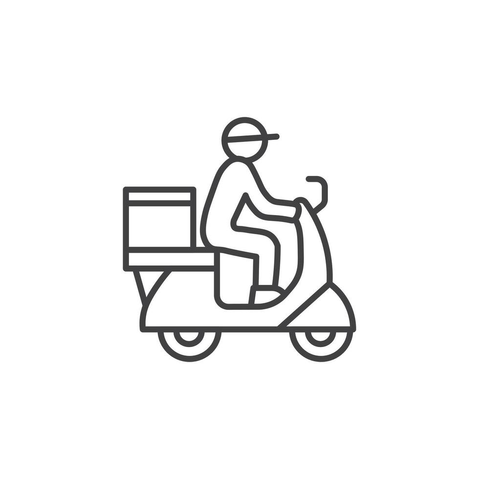 Delivery man riding motorcycle icon vector