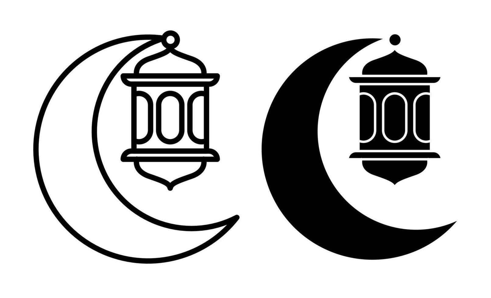 Islamic lantern icon vector