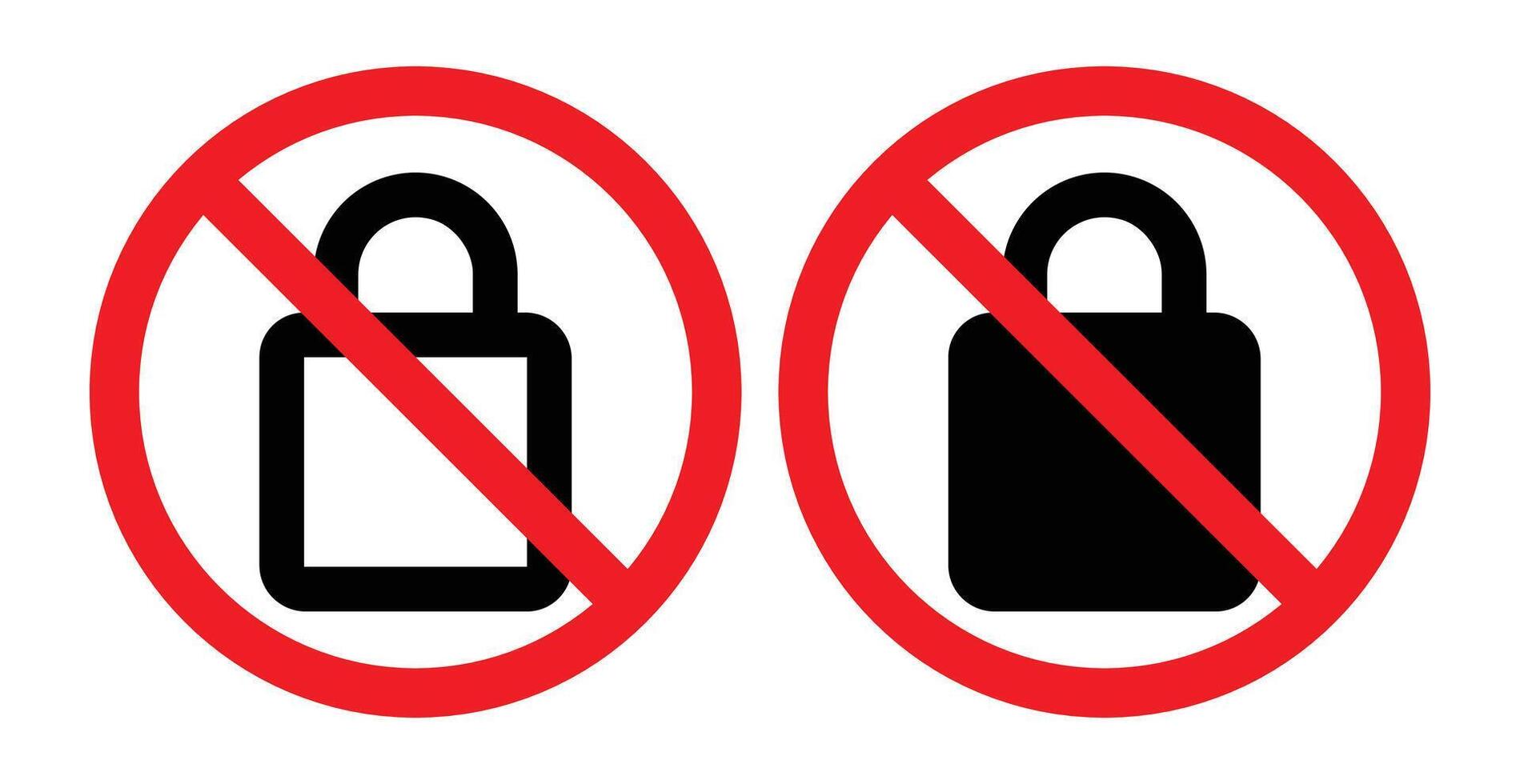 No lock sign 42116111 Vector Art at Vecteezy