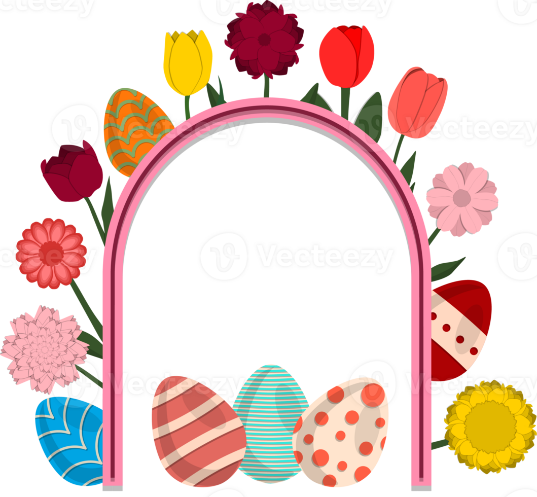 Illustration on theme celebration holiday Easter with hunt colorful bright eggs png