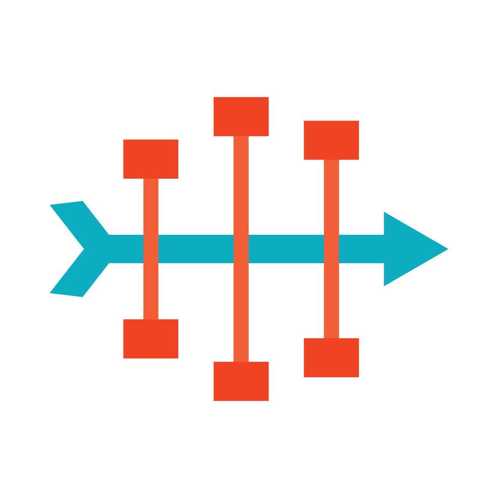 Fishbone Diagram Vector Flat Icon