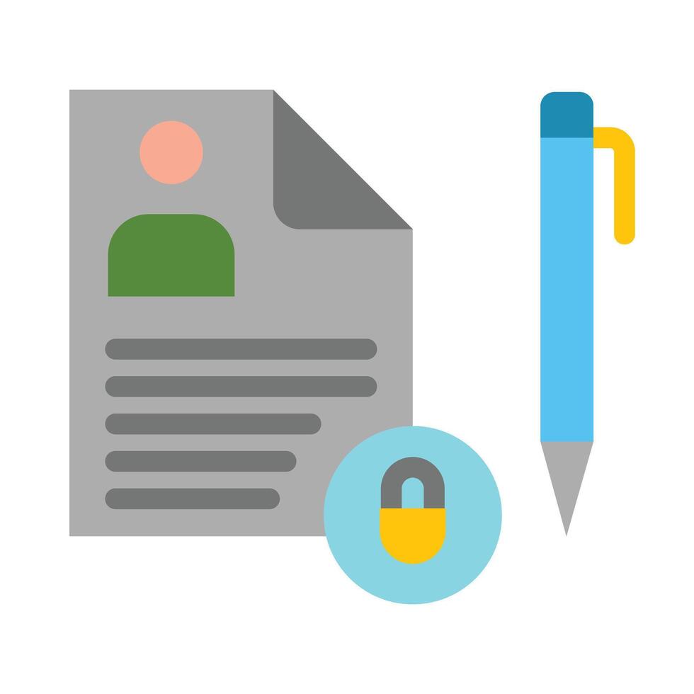 Privacy Policy Template Vector Flat Icon