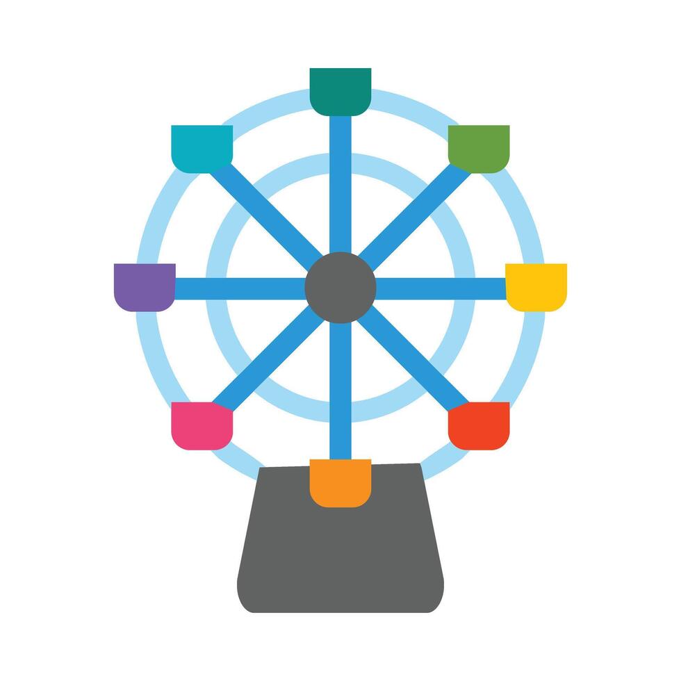 Ferris Wheel Vector Flat Icon Design Vector Flat Icon Design