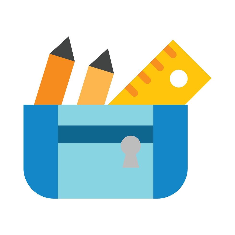 Pencil Case Vector Flat Icon Design Vector Flat Icon Design