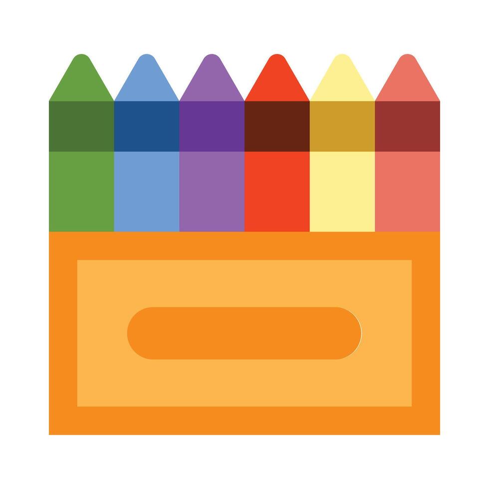 Crayons Vector Flat Icon Design Vector Flat Icon Design