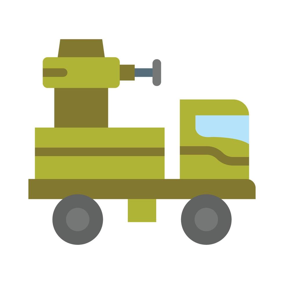 Armored Vehicle Glyph Vector Flat Icon Design