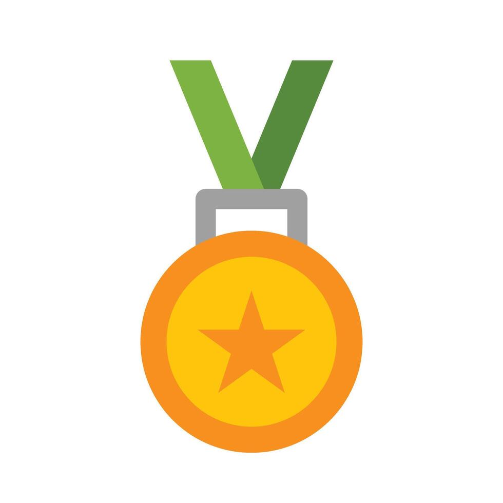 Medal Glyph Vector Flat Icon Design