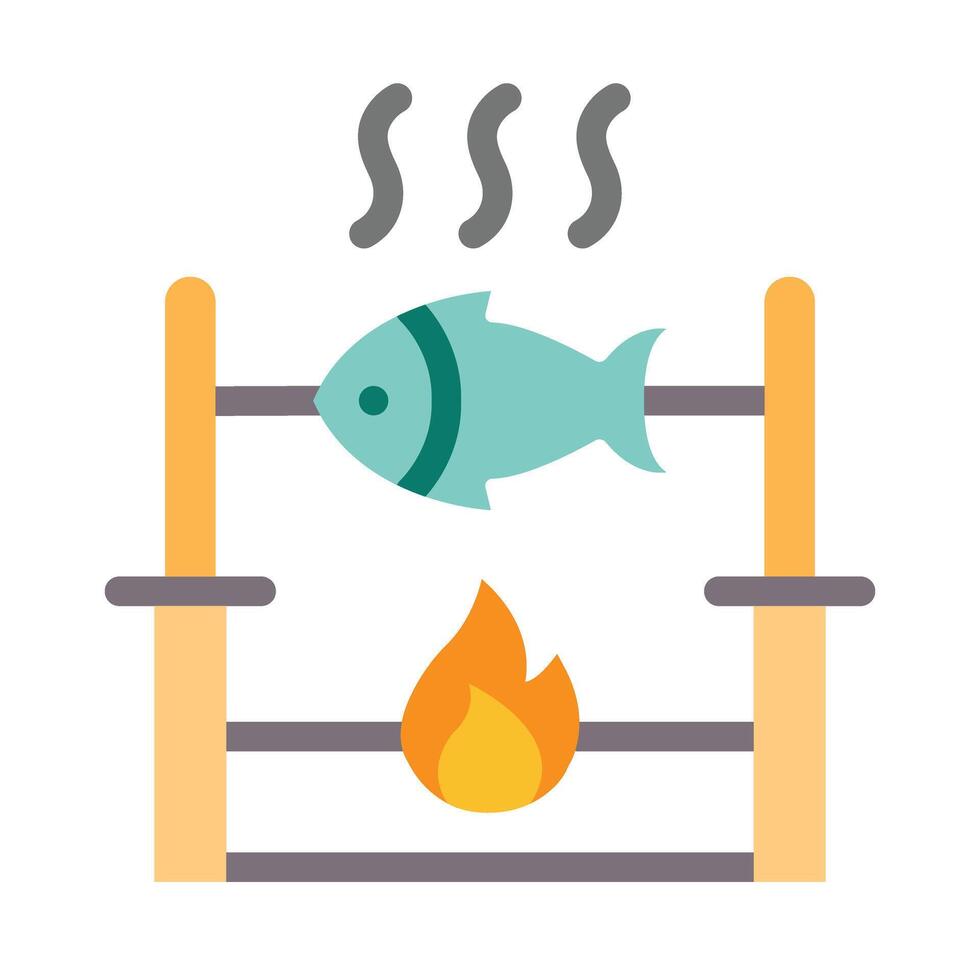 pescado Cocinando vector plano icono diseño vector plano icono diseño