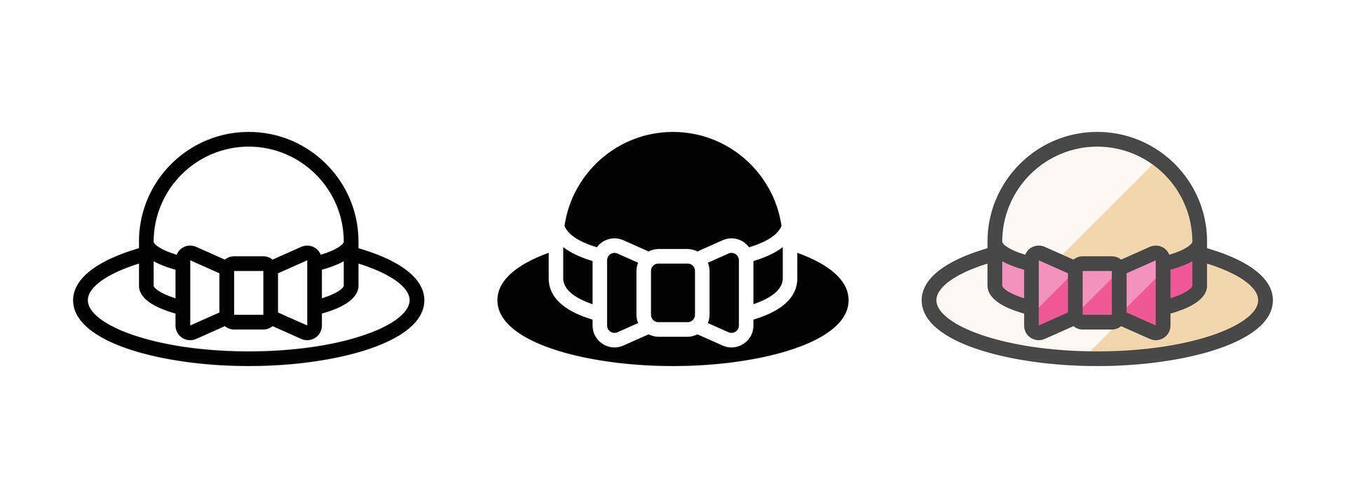 Multipurpose Hat Vector Icon in Outline, Glyph, Filled Outline Style