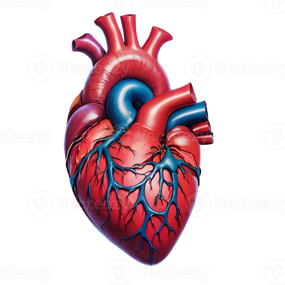 AI generated 3d rendering anatomical heart png