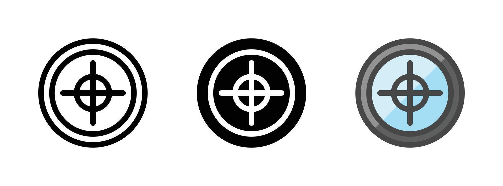 Multipurpose Scope Vector Icon in Outline, Glyph, Filled Outline Style
