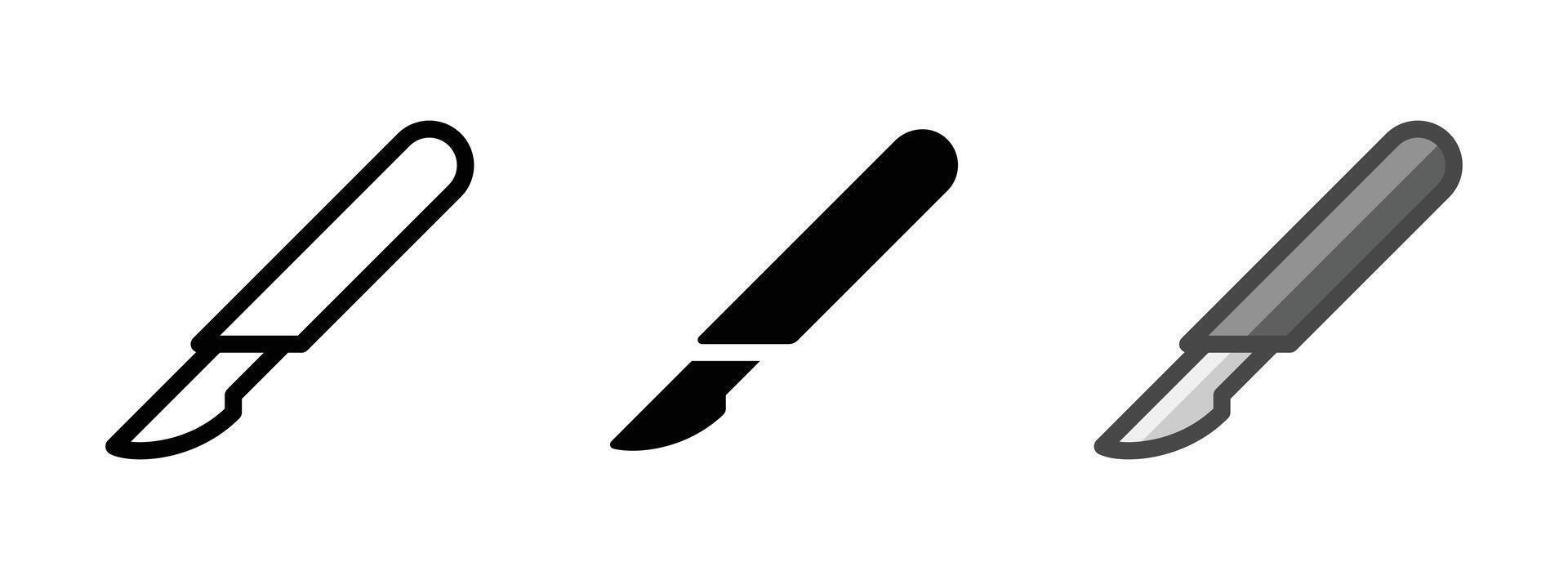 Multipurpose Knife Vector Icon in Outline, Glyph, Filled Outline Style