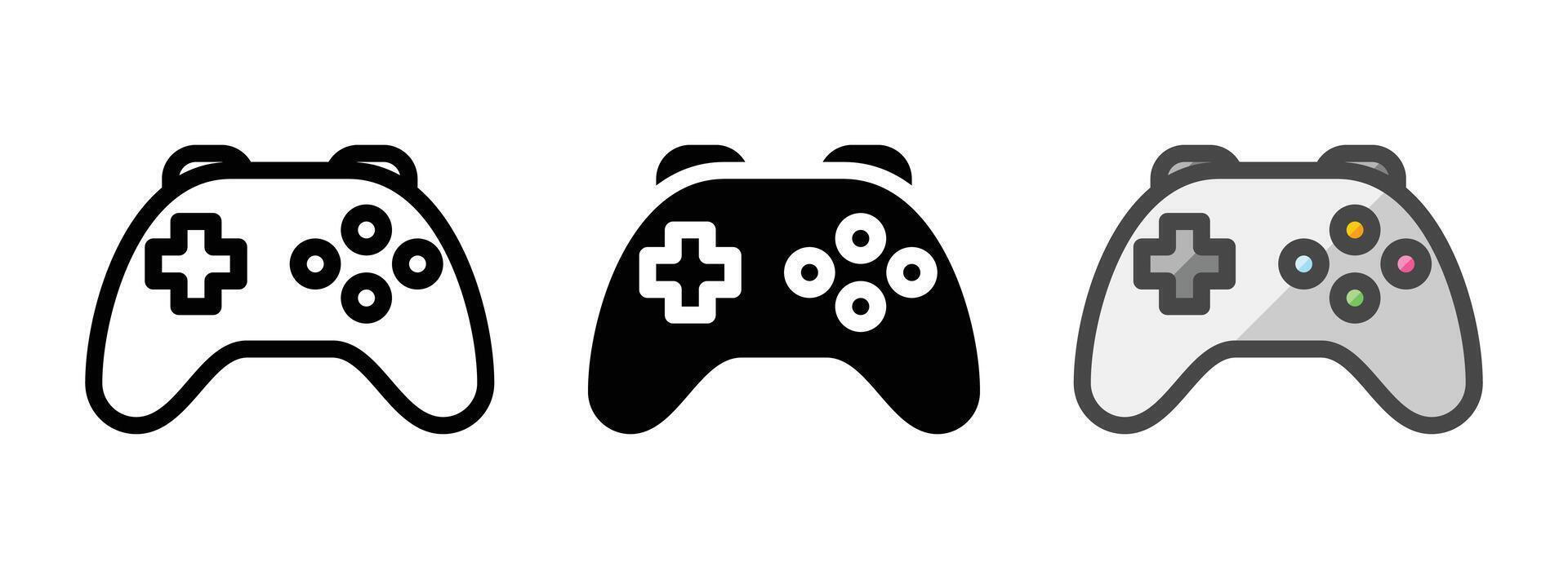 Multipurpose Joystick Vector Icon in Outline, Glyph, Filled Outline Style
