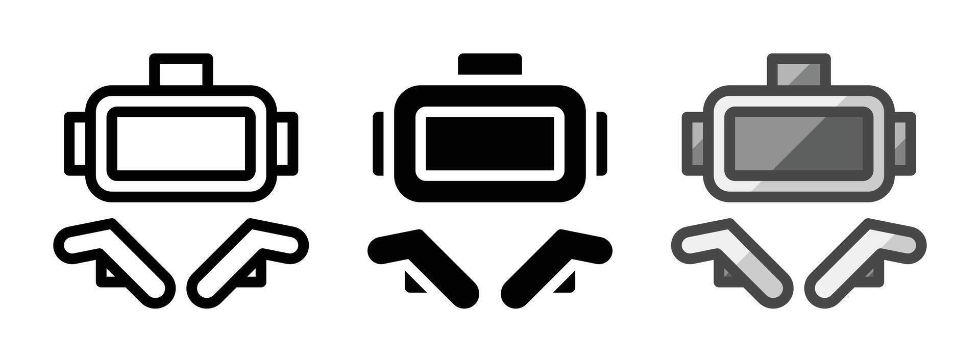 Multipurpose VR Vector Icon in Outline, Glyph, Filled Outline Style