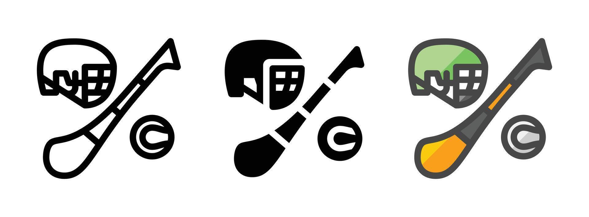 Multipurpose Hurling Vector Icon in Outline, Glyph, Filled Outline Style