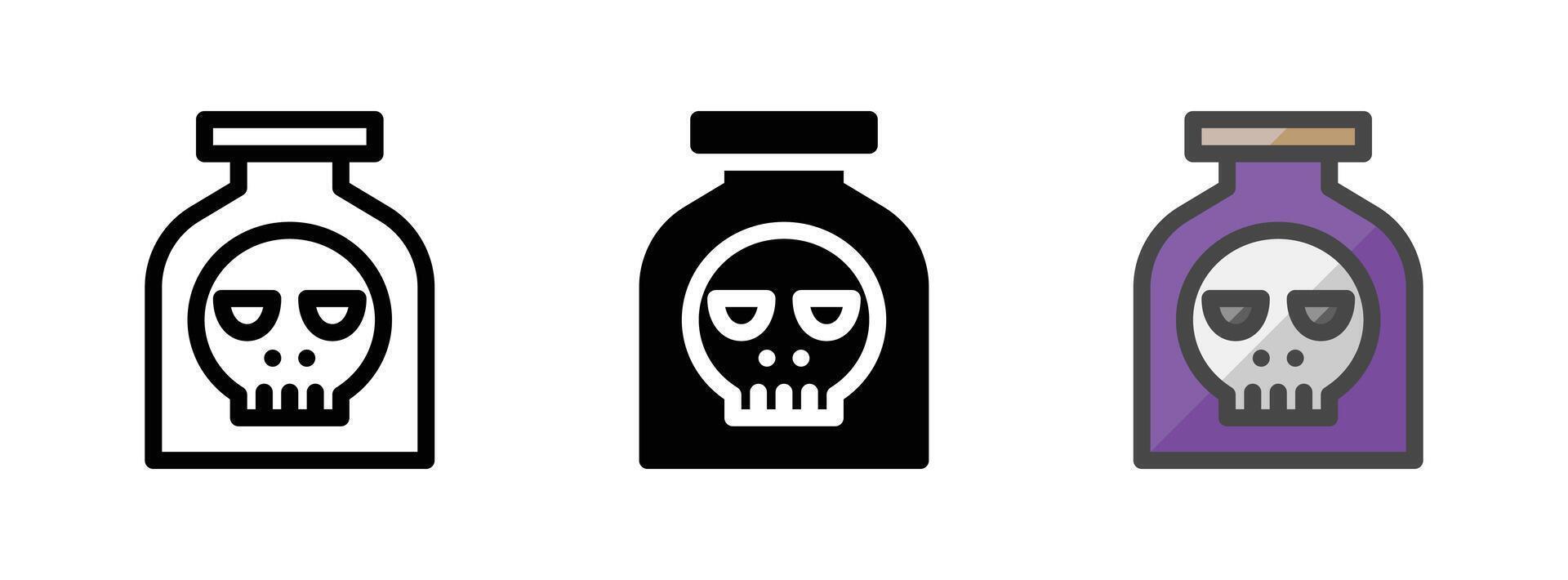 Multipurpose Poison Vector Icon in Outline, Glyph, Filled Outline Style