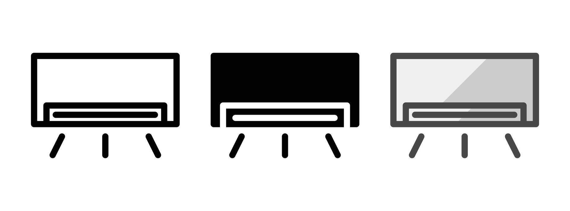 Multipurpose Air Conditioner Vector Icon in Outline, Glyph, Filled Outline Style