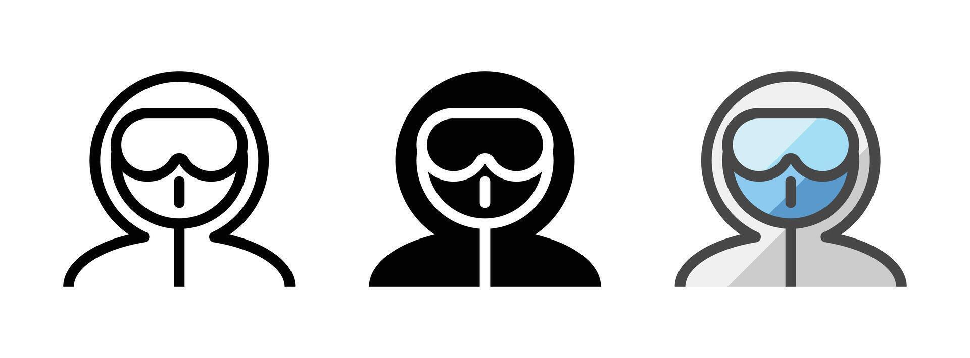 Multipurpose Personal Protective Equipment Vector Icon in Outline, Glyph, Filled Outline Style